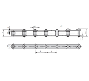 雙節(jié)距輸送鏈-小滾子型